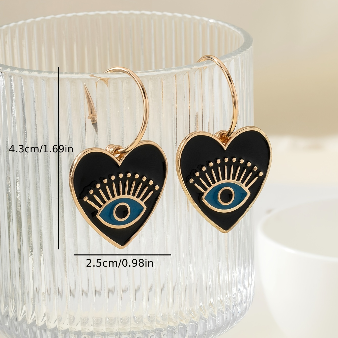 Heart Shape Eye Dangle Earrings Female Gift